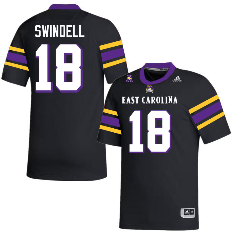 Norman Swindell ECU Jersey,East Carolina Pirates #18 Norman Swindell Jersey Youth College-Black 2024